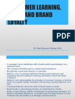 Consumer Learning, Habit, and Brand Loyalty: Dr. Yanti Mayasari Ginting, M.SC
