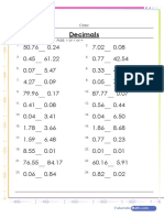 Compare Decimals Worksheet