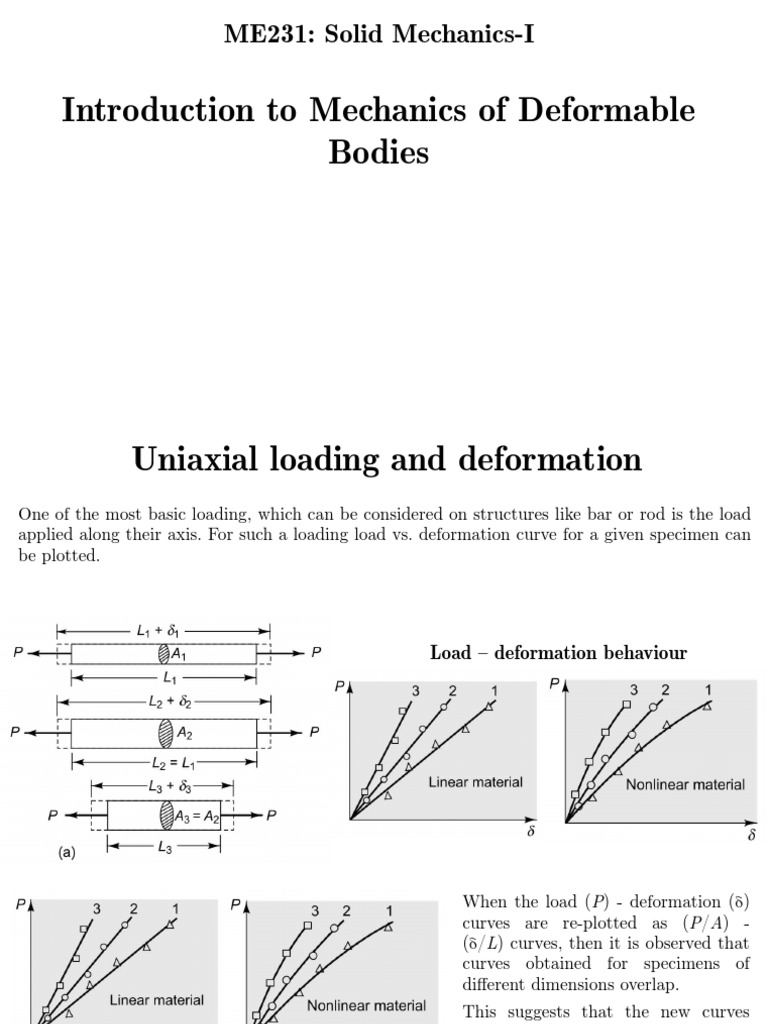 Mechanics of Deformable Bodies | PDF | Deformation (Engineering ...