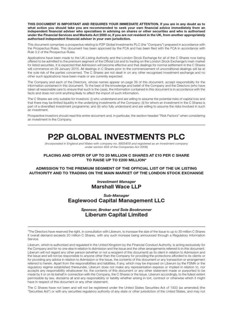 Prospectus C Shares January 2015 PDF | PDF | Dividend | Stocks