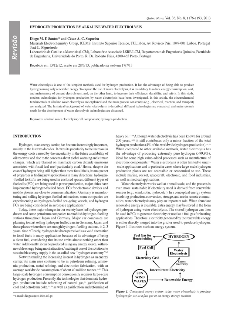 Hydrogen Production by Alkaline Water Electrolysis Diogo M. F. Santos ...