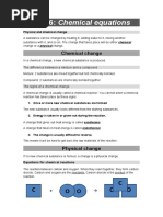 Unit 6: Chemical Equations: O O O C O C