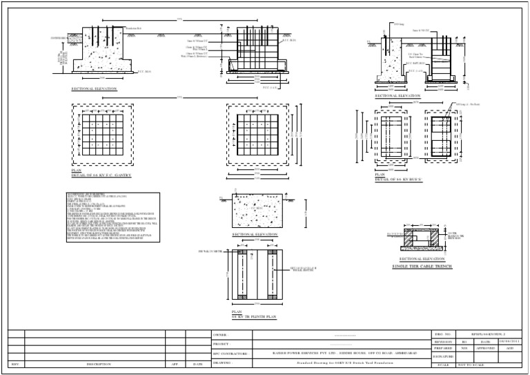 66KV Switchyard Foundation Design | PDF | Architectural Design ...