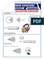 Área de Un Sector Circular para Cuarto de Secundaria