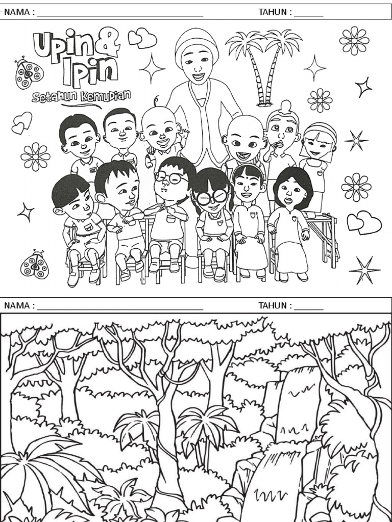 57 Coloring Upin Ipin  Latest Free