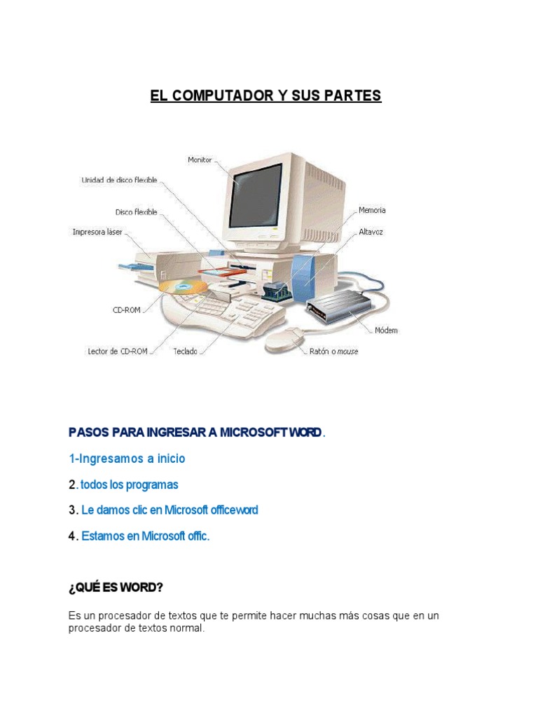 El Computador y Sus Partes | PDF | Teclado | Archivo de computadora