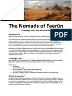 The Nomads of Faerun Campaign Rules and Information