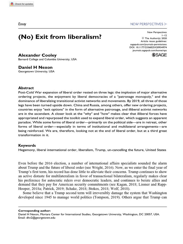 Liberal Order's Transformation | PDF | Liberalism | European Union