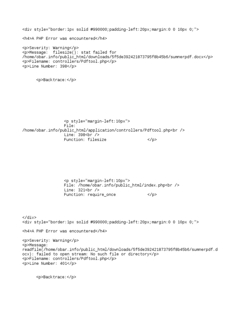 PHP Errors in File Download Process | PDF | Business | Technology ...