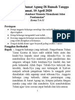 Tata Ibadah Jumat Agung Di Rumah Tangga