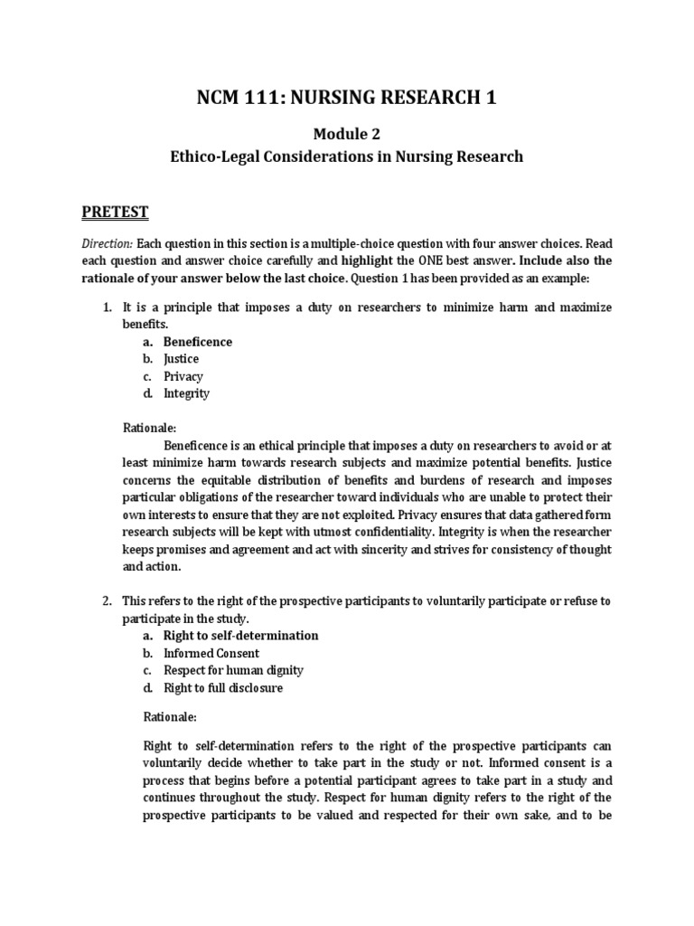 Ethical Principles in Nursing Research | PDF | Informed Consent | Privacy