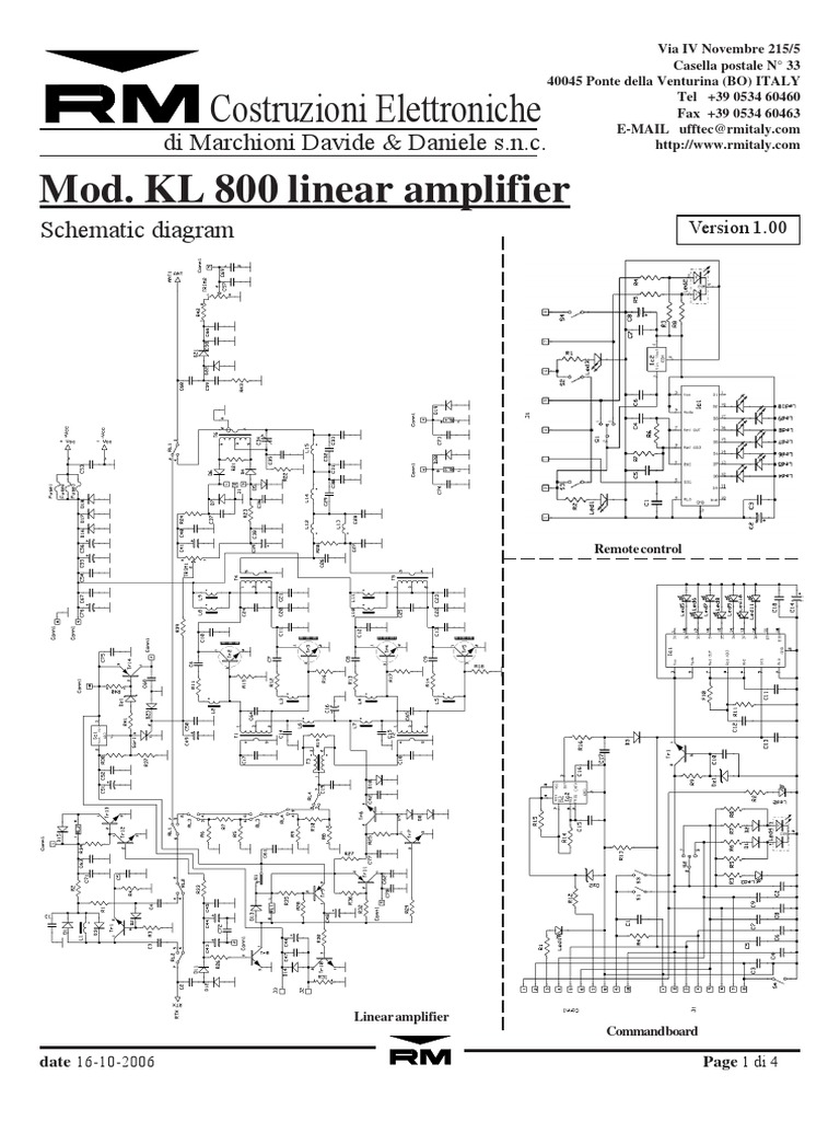 KL 800 Linear Amplifier Schematic | PDF | Electrical Engineering ...