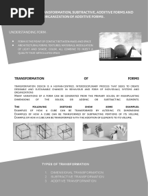 Dimensional Transformation, Subtractive, Additive Forms and Organization of Additive Forms