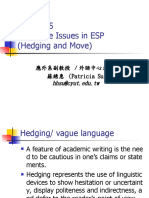 Chap.5 Language Issues in ESP (Hedging and Move) )