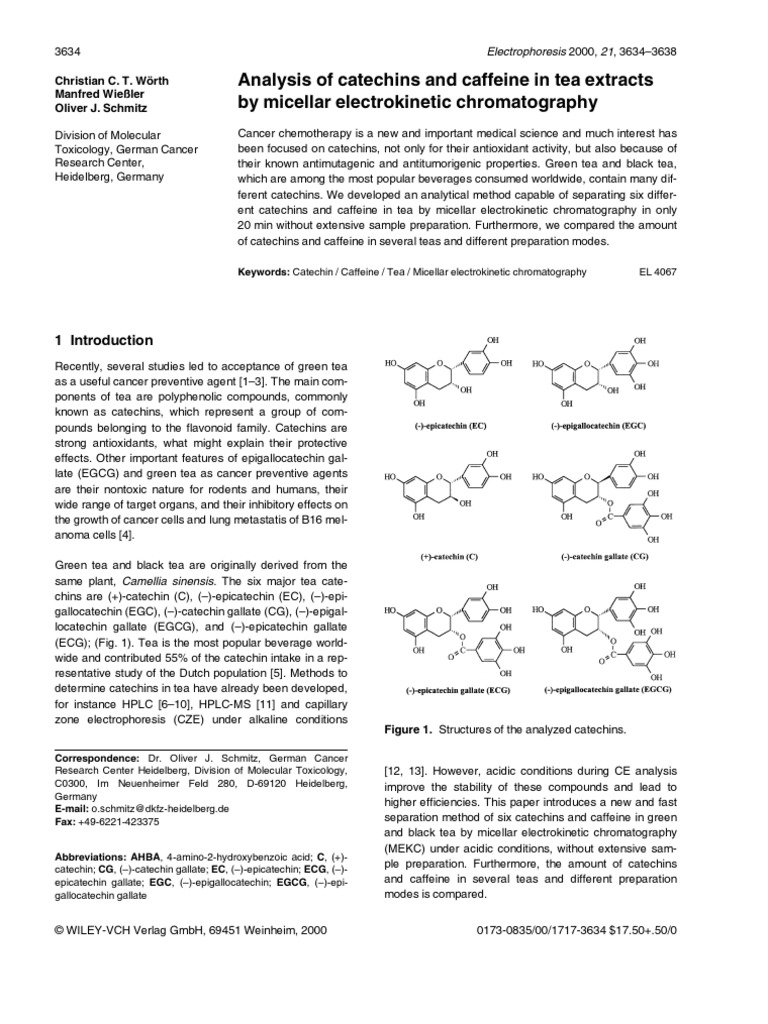 Analysis of Catechins and Caffeine in Tea Extracts by Micellar ...