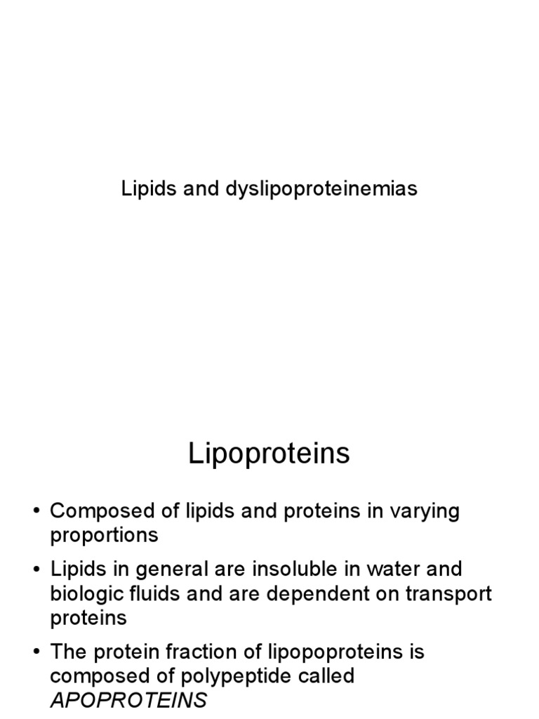 Lipid Metabolism and Dyslipoproteinemias | PDF | Lipoprotein | High ...