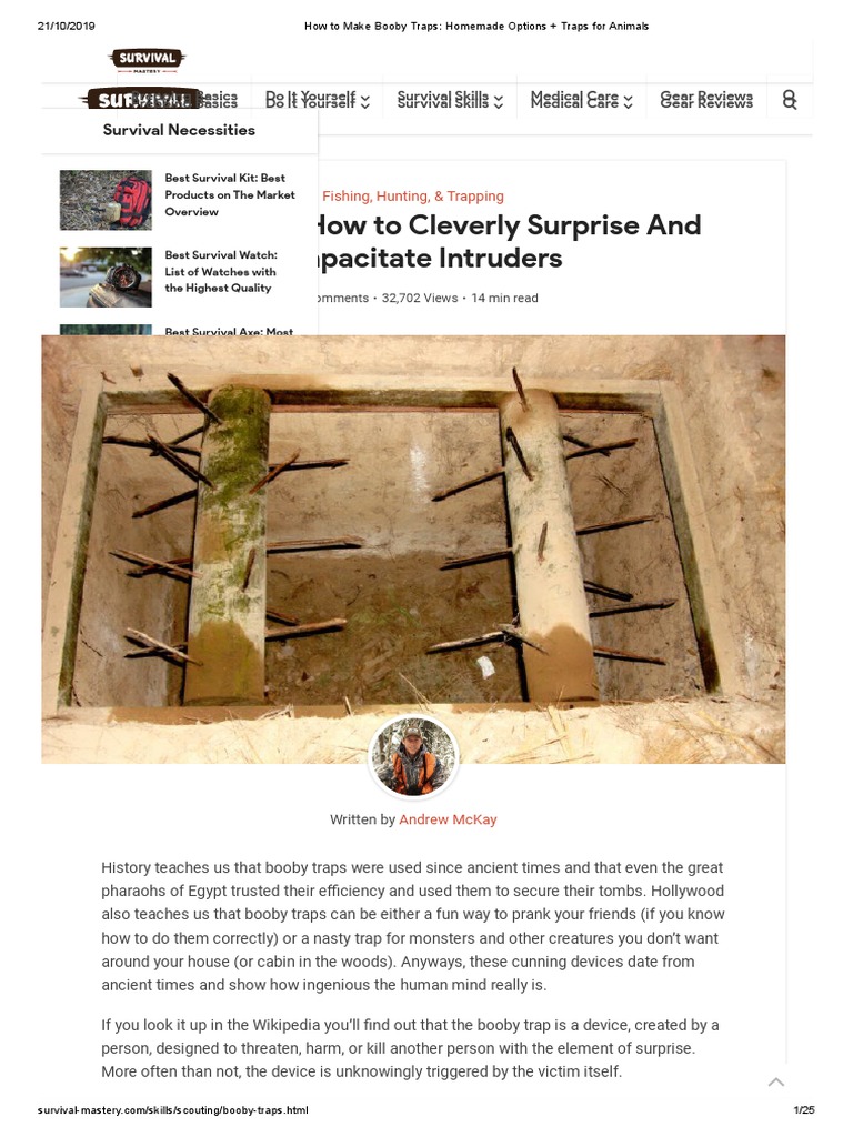 How To Make Booby Traps Homemade Options Traps For Animals Pdf