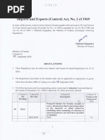 Imports and Exports (Control) Act, No. 1 of 1969: Regulations