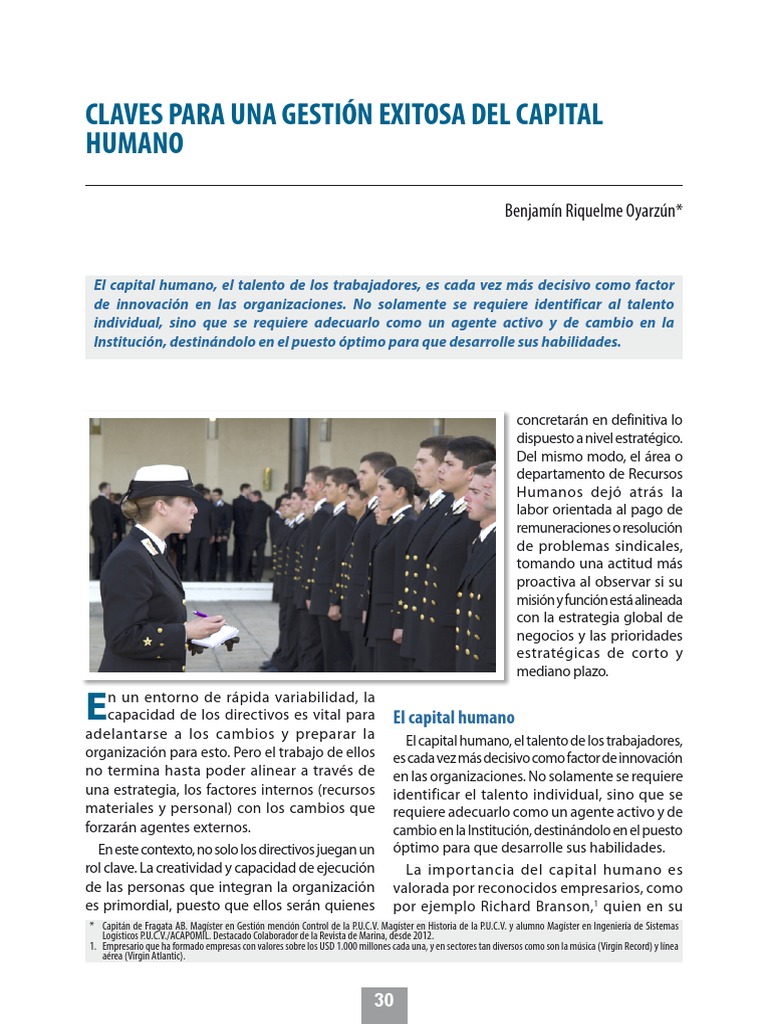 Claves para gestionar el capital humano | PDF | Liderazgo | Capital humano