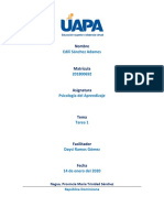 Psicología Del Aprendizaje. Tarea 1.