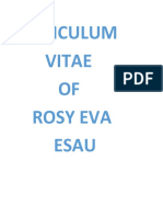 Curiculum Vitae OF Rosy Eva Esau