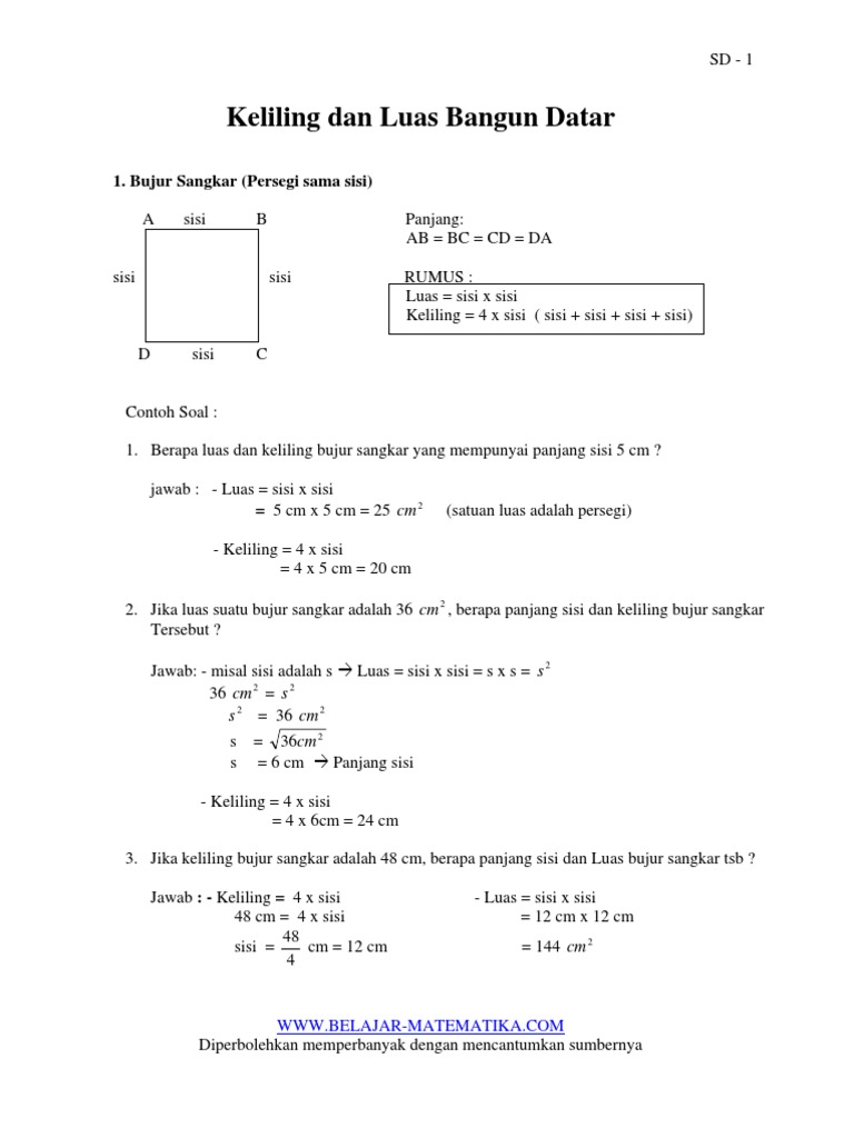 Keliling Dan Luas Bangun Datar