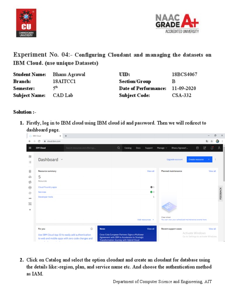 Configuring Cloudant on IBM Cloud | PDF