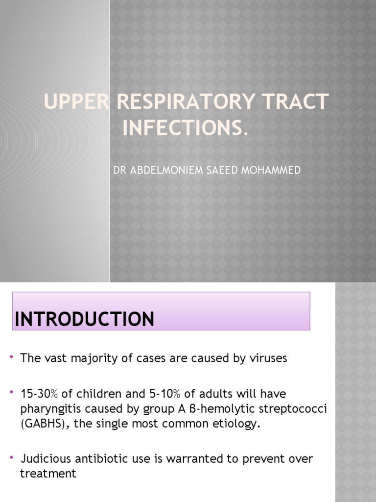 Upper Respiratory Tract Infections Guide | PDF | Microbiology | Rtt