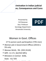 Gender Discrimination in Indian Judicial System: Causes, Consequences and Cures