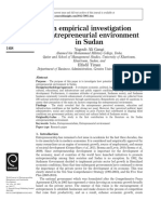 An Empirical Investigation of Entrepreneurial Environment in Sudan