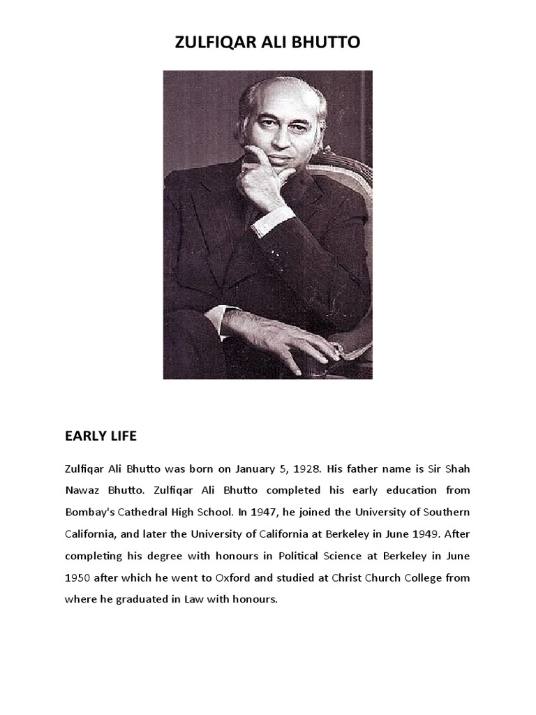 Zulfiqar Ali Bhutto | PDF | Zulfikar Ali Bhutto | Muhammad Zia Ul Haq