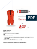 Tela drill roja con logos Ministerio y Perú