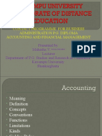 Contact Programme For Business Administration P.G. Diploma Accounting and Financial Management