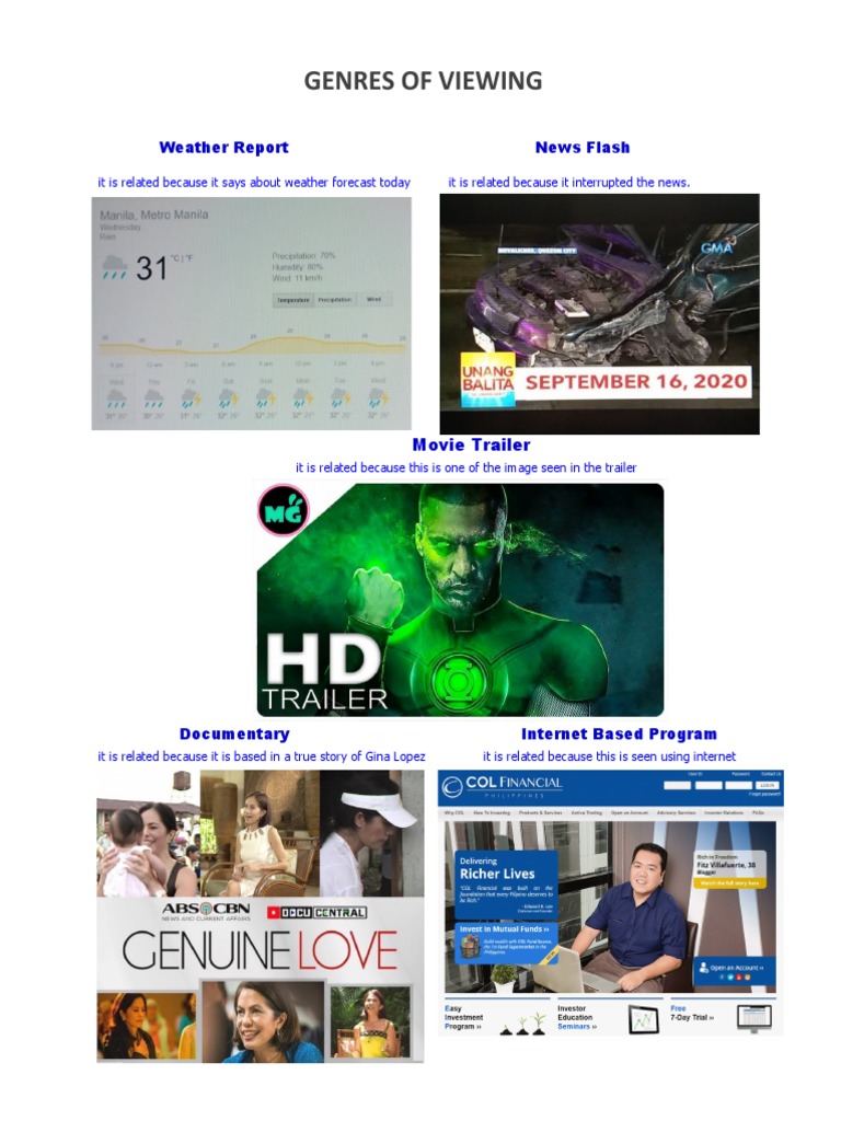 Genres of Viewing: Weather Report News Flash | PDF