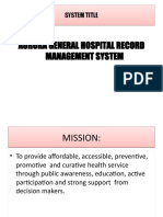 Aurora General Hospital Record Management System: System Title System Title