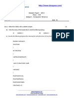 Computer Science: Sample Paper - 2011 Class - XII Subject - Time: 3 HR M.M 70