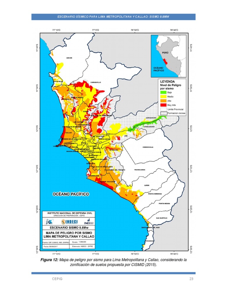 Mapa Peligro Sismico Lima - Callao PDF | PDF