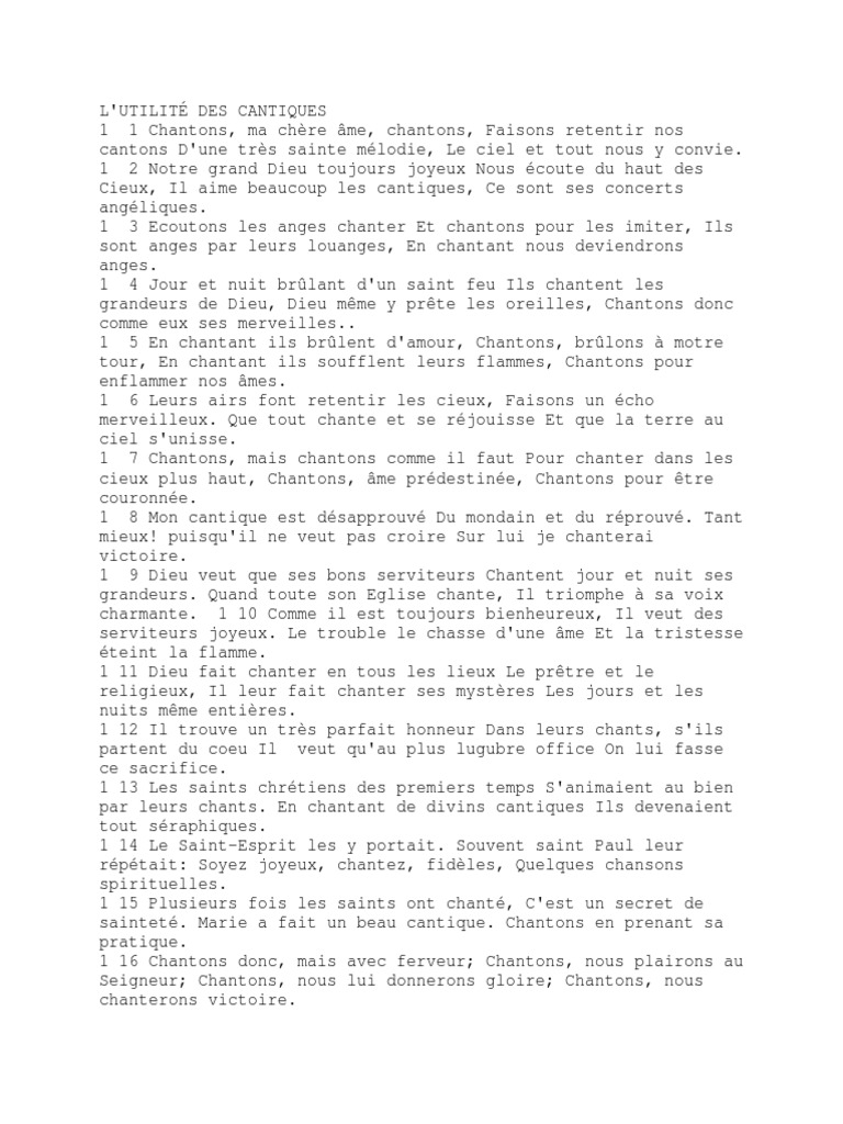 Cantiques De St Louis Marie Grignion De Montfort Pdf Enfer Humilite