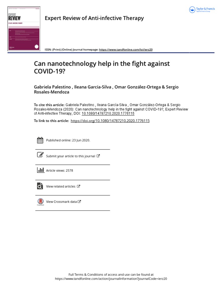 Can Nanotechnology Help in The Fight Against COVID 19 | PDF | Biosensor ...