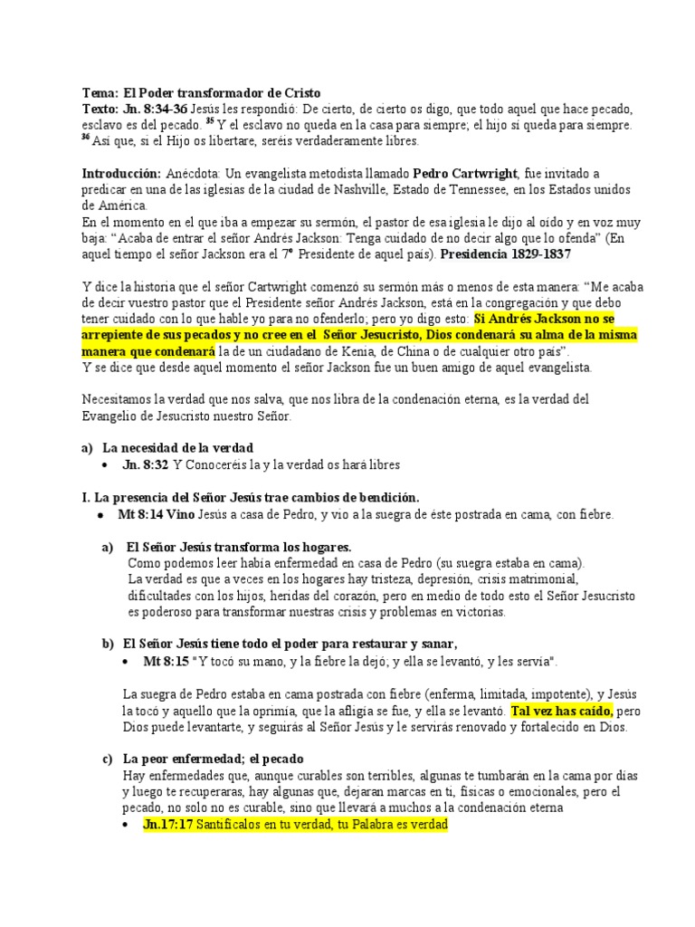El Poder Transformador de Cristo | PDF | Cristo (título) | Salvación
