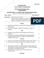 Metrology and Computer Aided Inspection Exam