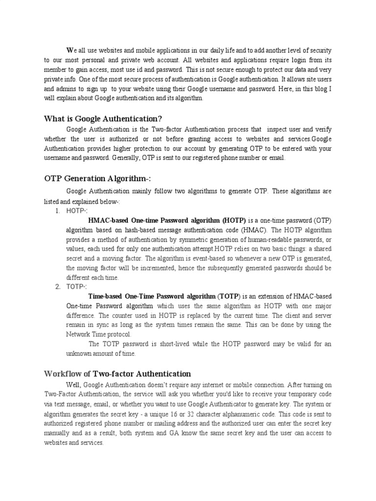 Google Authentication Explained | PDF | Password | Authentication