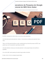 39 Dicas Dos Operadores de Pesquisa Do Google Que Todo Profissional de SEO Deve Saber PDF