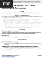 ISA 260: Governance Communication Guide | PDF | Financial Audit ...