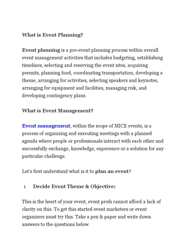 Understanding Event Planning Process | PDF | Search Engine Optimization ...