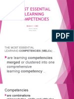 Most Essential Learning Competencies: Module 2: LDM2