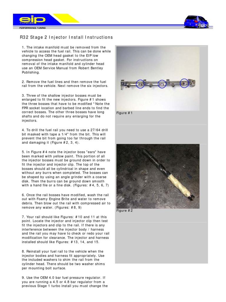r32 Injector Install Instructions | PDF | Fuel Injection | Engine ...