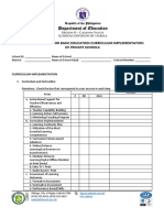 Monitoring Tool For Basic Education Curriculum Implementation of Private Schools