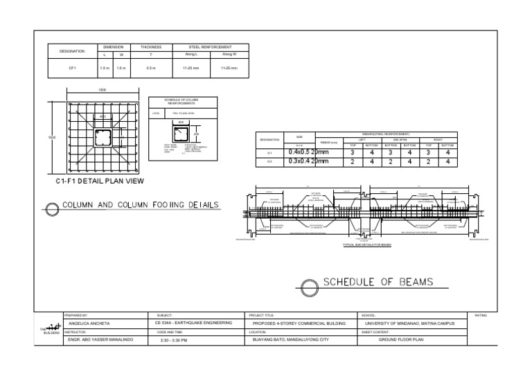 C1-F1 Detail Plan View: 0.4x0.5 20mm 0.3x0.4 20mm 3 2 4 4 3 2 4 4 3 2 4 ...