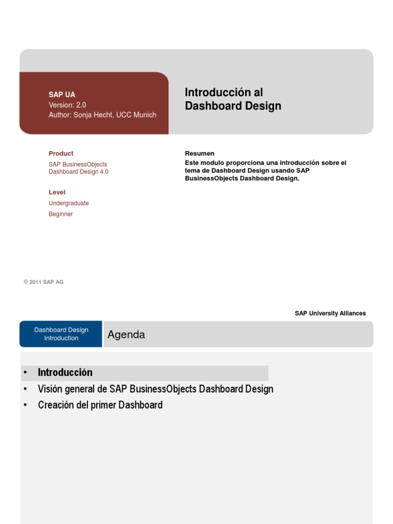 Sesión 17A Dashboard Design Introduction PDF | PDF | Sap Se | Software ...
